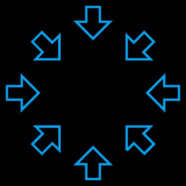 Basınç okları kontur vektör simgesi