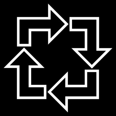 Kare geri dönüşüm ince çizgi vektör simgesi