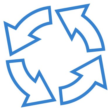 Döndürme oklarını kontur vektör simgesi