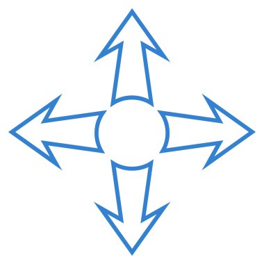 Tam ekran okları satırı vektör simgesi ince