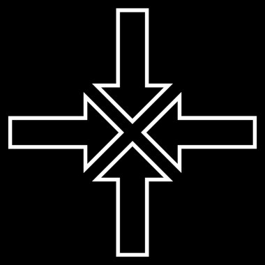 Toplantı noktası kontur vektör simgesi