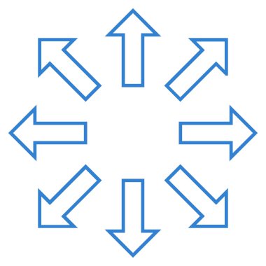 Oklar ince çizgi vektör simgesini genişletin