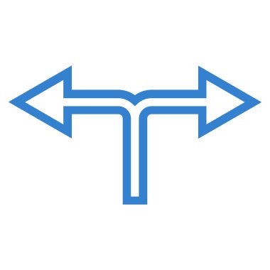 Birleşim sol sağ kontur vektör simgesi