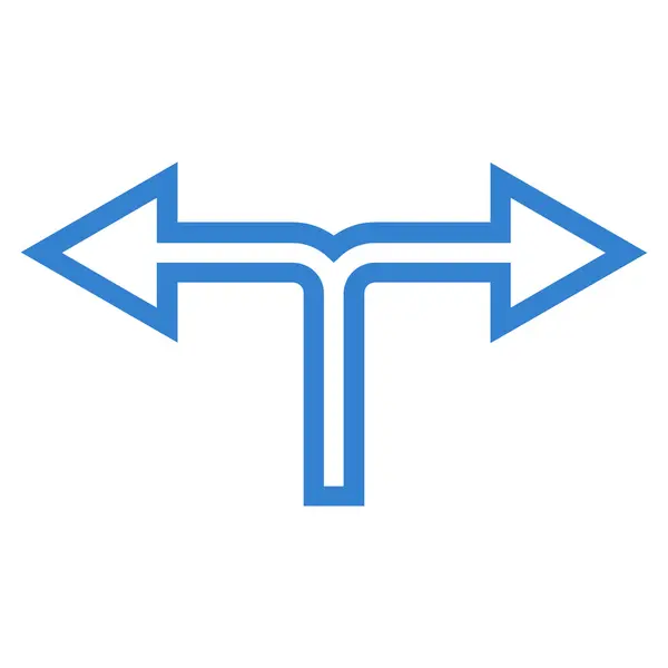 Junção Esquerda Direita Curso Vetor Ícone — Vetor de Stock