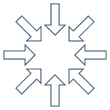 Basınç okları kontur vektör simgesi