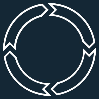 Döndürme daire anahat vektör simgesi