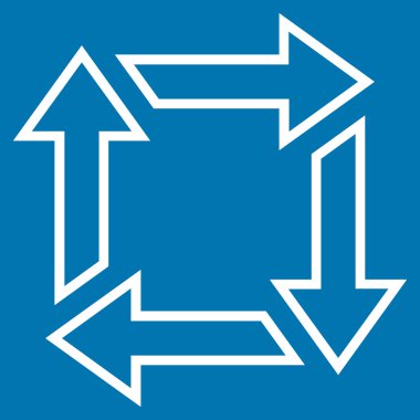 Kare geri dönüşüm kontur vektör simgesi