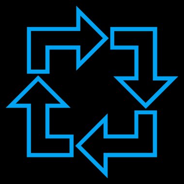 Kare geri dönüşüm kontur vektör simgesi