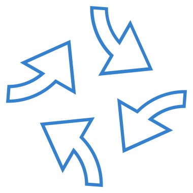 Santrifüj okları anahat vektör simgesi