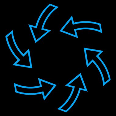 Siklon okları satırı vektör simgesi ince