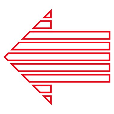 Şerit ok sol kontur vektör simgesi