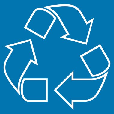 Geri dönüşüm anahat vektör simgesi