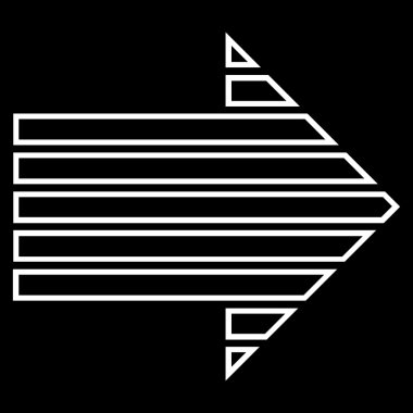 Şerit ok doğru anahat vektör simgesi