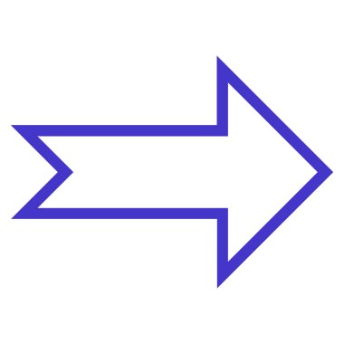 Ok sağ kontur vektör simgesi