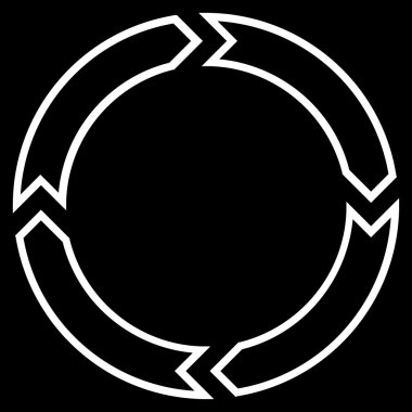 Döndürme daire anahat vektör simgesi