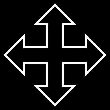 Tam ekran okları satırı vektör simgesi ince