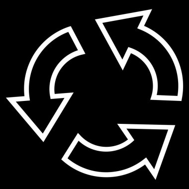 Geri dönüşüm kontur vektör simgesi