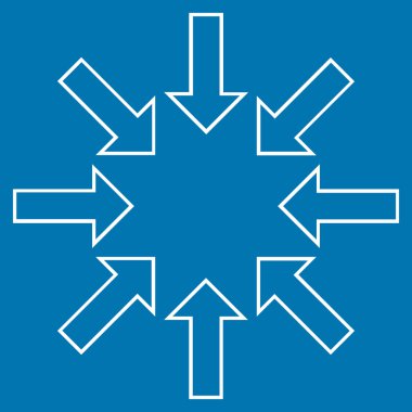 Basınç okları anahat vektör simgesi