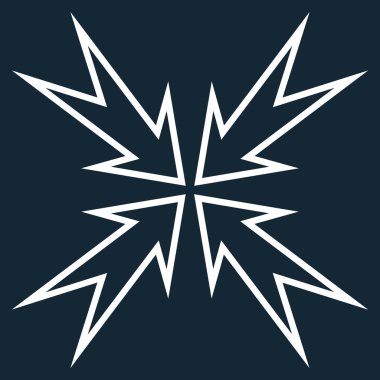 Buluşma noktası ince çizgi vektör simgesi