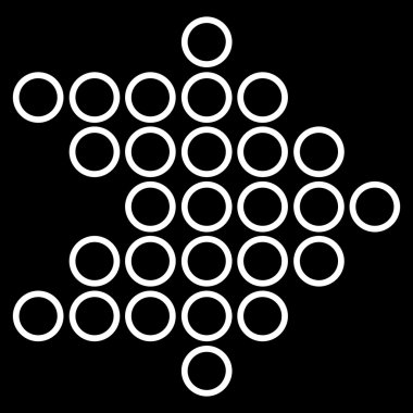 Yuvarlak ok sağ kontur vektör simgesi