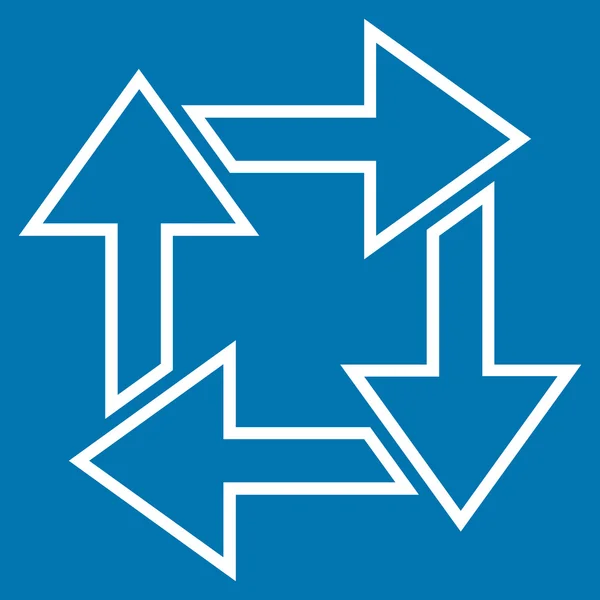 Icône vectorielle de ligne mince de recyclage carré — Image vectorielle