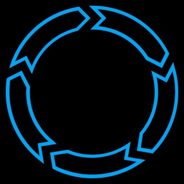 Döndürme daire anahat vektör simgesi