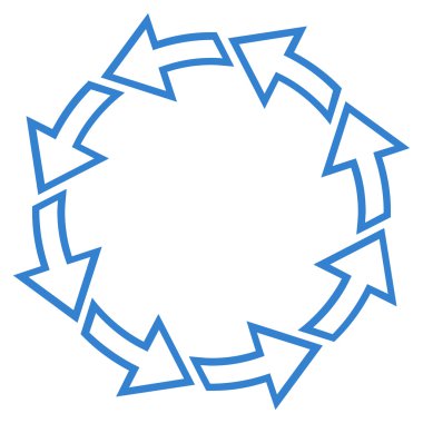 Döndürme oklarını satırı vektör simgesi ince