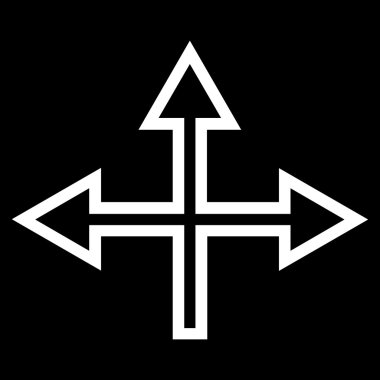 Kavşak okları kontur vektör simgesi