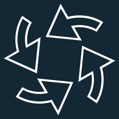 Döndürme oklarını satırı vektör simgesi ince