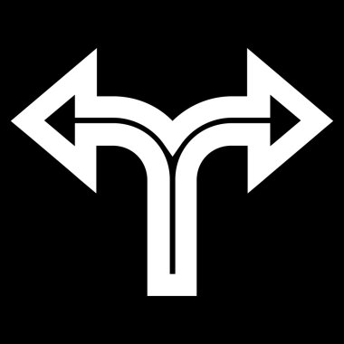 Birleşim sol doğru anahat vektör simgesi