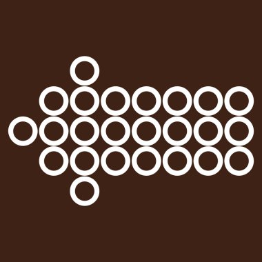 Daire ok sol kontur vektör simgesi