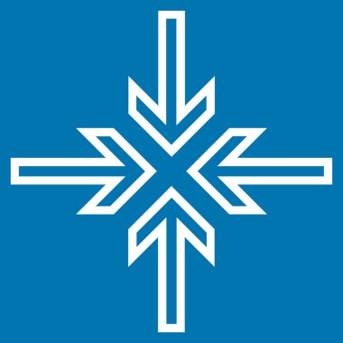 Oklar ince çizgi vektör simge içeriye doğru