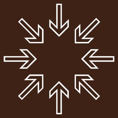 Oklar ince çizgi vektör simge sıkıştırmak