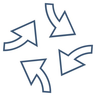 Santrifüj okları kontur vektör simgesi