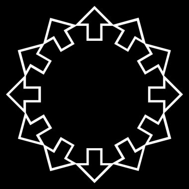 Radyal okları anahat vektör simgesi