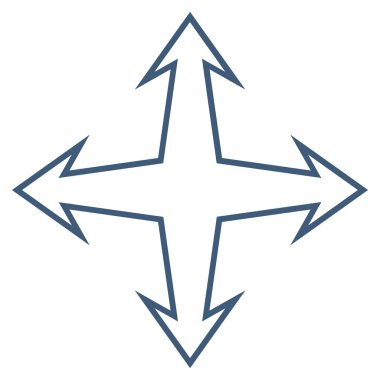 Kavşak okları anahat vektör simgesi