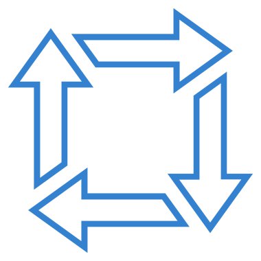 Kare geri dönüşüm kontur vektör simgesi