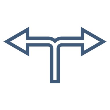 Birleşim sol sağ kontur vektör simgesi