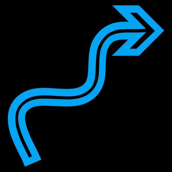 Icône vectorielle de contour de flèche incurvée — Image vectorielle