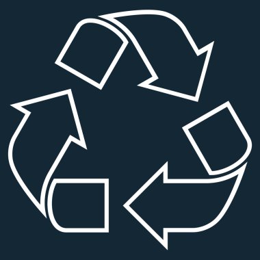 Geri dönüşüm kontur vektör simgesi