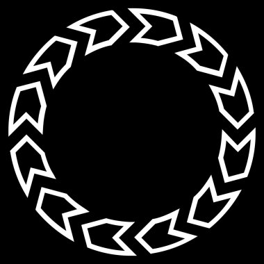 Döndürme daire kontur vektör simgesi