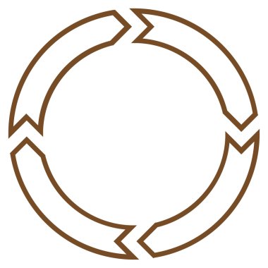 Döndürme daire anahat vektör simgesi