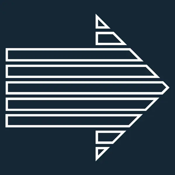 Смуга Стрілка праворуч Контур Векторна піктограма — стоковий вектор