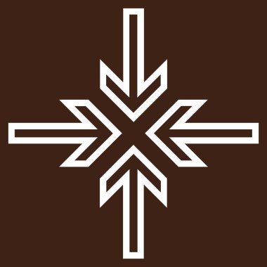 Oklar ince çizgi vektör simge içeriye doğru