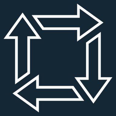 Kare geri dönüşüm kontur vektör simgesi