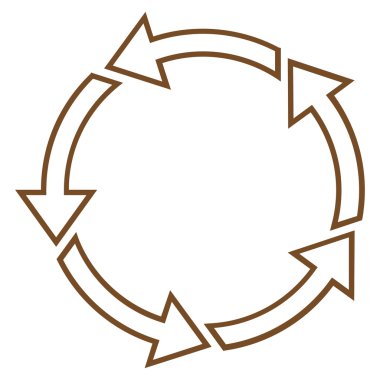 Döndürme Ccw ince çizgi vektör simgesi