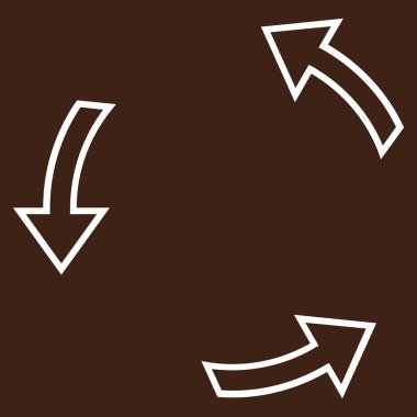 Döndürme oklarını kontur vektör simgesi