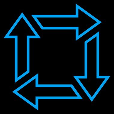 Kare geri dönüşüm ince çizgi vektör simgesi