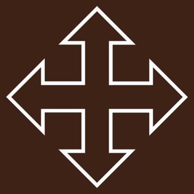 Tam ekran okları satırı vektör simgesi ince