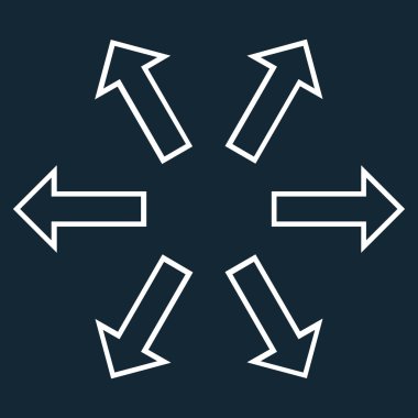 Radyal okları vektör simge kontur